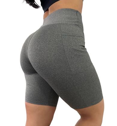 Imagem de Bermuda Fitness Para Academia Cintura Alta Com Bolso Lateral