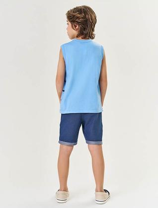 Imagem de Bermuda Infantil Menino Azul Jeans Escuro Divertto
