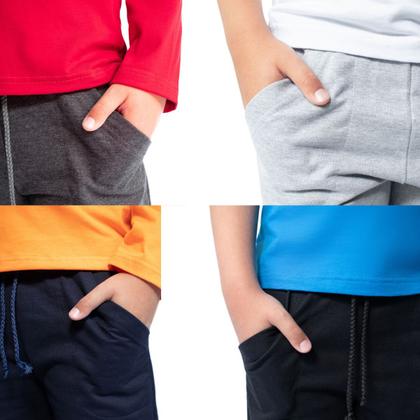 Imagem de Bermuda Infantil Menino Básica Kit com 4 Masculino