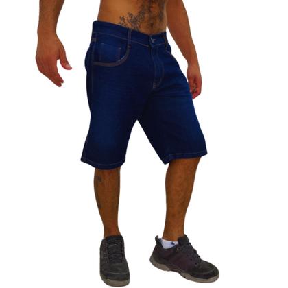 Imagem de Bermuda Jeans Com Lycra Elastano Lavagem Escura