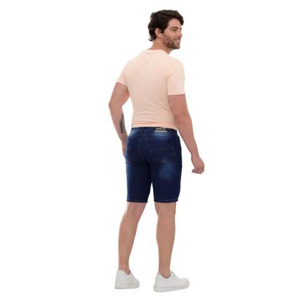 Imagem de Bermuda Jeans Masculina Básica Lavagem Escura Linha Premium