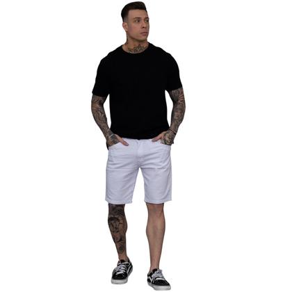 Imagem de Bermuda Jeans Masculina Branca Elegante Premium Casual