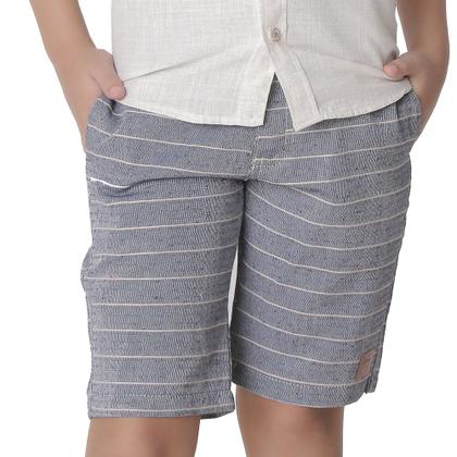 Imagem de Bermuda Juvenil Look Jeans Listras Azul