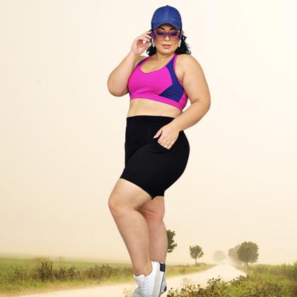 Imagem de Bermuda K2B Plus Size Com Bolso Academia Cós Alto 7cm