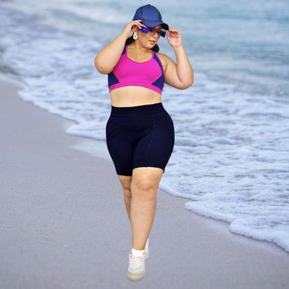 Imagem de Bermuda K2B Plus Size Com Bolso Academia Cós Alto 7cm