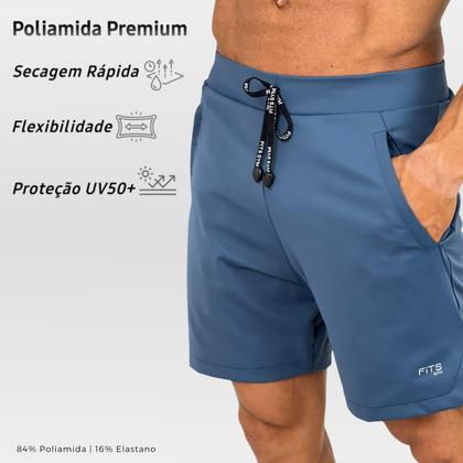 Imagem de Bermuda Masculina Classic Fit Com Zíper em Poliamida Premium