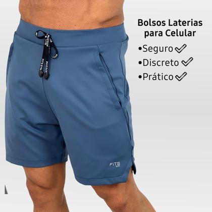 Imagem de Bermuda Masculina Classic Fit Com Zíper em Poliamida Premium