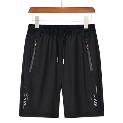 Imagem de Bermuda Masculina De Secagem Rápida Para Esportes De Verão Com Bolsos Com Zíper E Cordão, Bermuda De