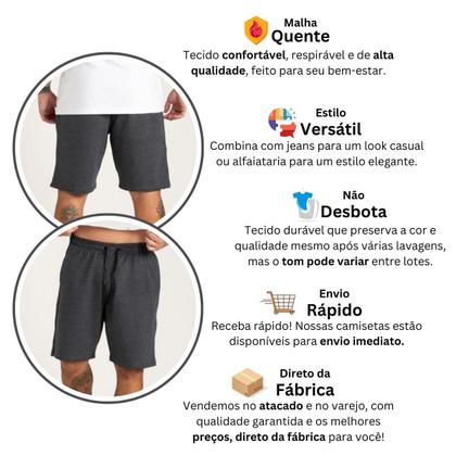 Imagem de Bermuda Masculina em Moletom Personalizada Livrii com bolso casual
