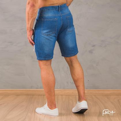 Imagem de Bermuda masculina - jeans destroyed rasgada - clara