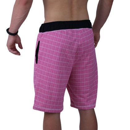 Imagem de Bermuda Masculina Moletom MXD Conceito Limitada Cores Básicas Quadriculadas