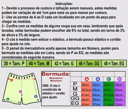 Imagem de Bermuda Masculina Moletom MXD Conceito Limitada Cores Básicas Quadriculadas