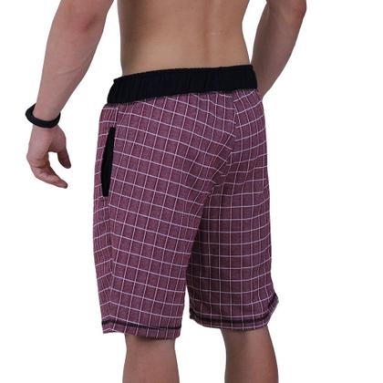 Imagem de Bermuda Masculina Moletom MXD Conceito Limitada Cores Básicas Quadriculadas