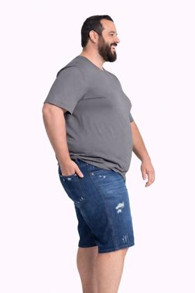 Imagem de Bermuda Masculina Plus Size Algodão - Sawary - Jeans Médio