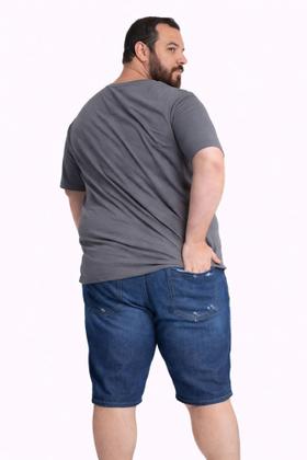Imagem de Bermuda Masculina Plus Size Algodão - Sawary - Jeans Médio
