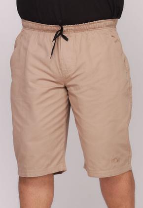 Imagem de Bermuda Masculina Plus Size Sarja Bege com Elástico