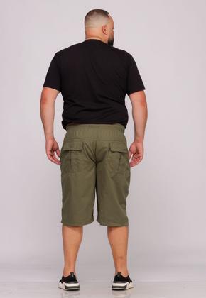 Imagem de Bermuda Masculina Plus Size Sarja Verde Elástico