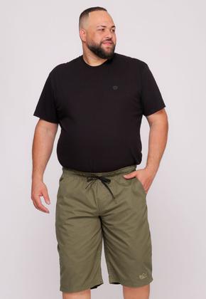 Imagem de Bermuda Masculina Plus Size Sarja Verde Elástico