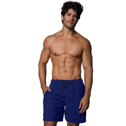 Imagem de Bermuda Masculina Selene Macia Com Bolso e Elástico No Cós Adulto Tecido Sintético Macio e Cordão Para Ajuste