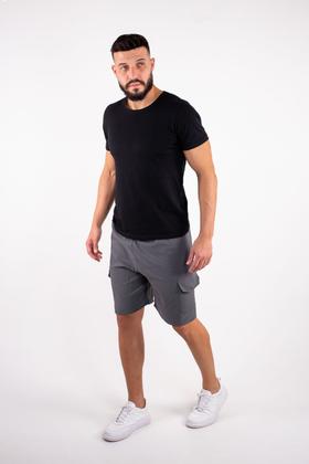 Imagem de Bermuda Masculina Short Cargo Tactel Liso Casual Treino Academia