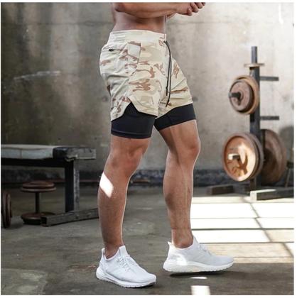 Imagem de Bermuda Masculina Shorts Duplo 2 Em 1 Com Segunda Pele Interna Bolso Externo E Interno