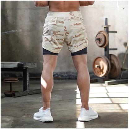 Imagem de Bermuda Masculina Shorts Duplo 2 Em 1 Com Segunda Pele Interna Bolso Externo E Interno