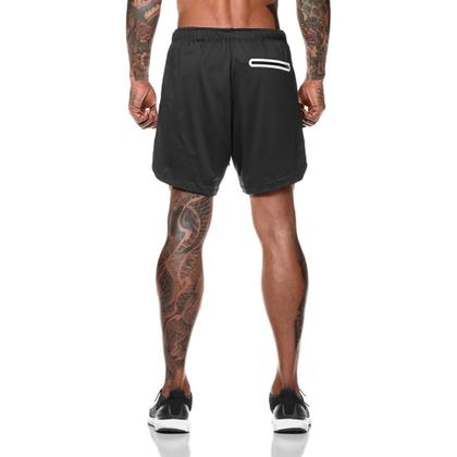 Imagem de Bermuda Masculina Shorts Duplo 2 Em 1 Com Segunda Pele Interna Bolso Externo E Interno