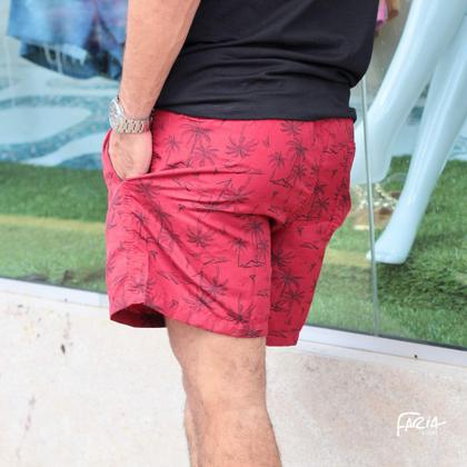 Imagem de Bermuda masculina tactel rafrom - vermelho estampada