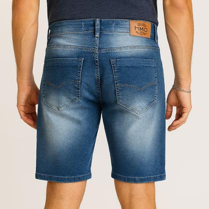 Imagem de Bermuda Masculina Vih Triny Jeans Azul Claro Lavagem Estonada, Estilo Casual e Conforto
