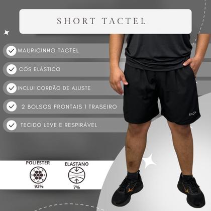 Imagem de Bermuda Masculino Tactel com Cordão Cós Elástico e Bolsos Treino Mauricinho