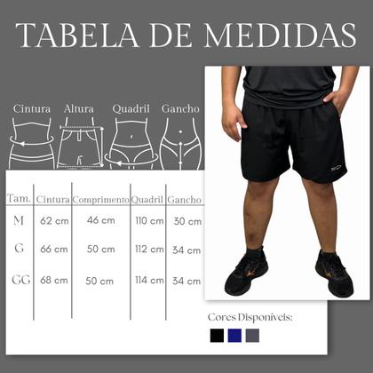 Imagem de Bermuda Masculino Tactel com Cordão Cós Elástico e Bolsos Treino Mauricinho