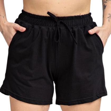 Imagem de Bermuda moletom feminino short curto moletom com bolso malha algodão tendencia