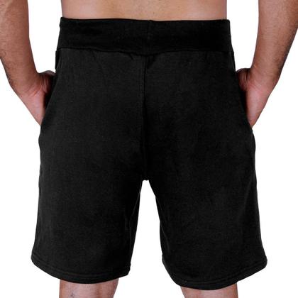 Imagem de Bermuda Moletom Masculina Com Bolsos Laterais Cós Alto Cordão Rosa Claro