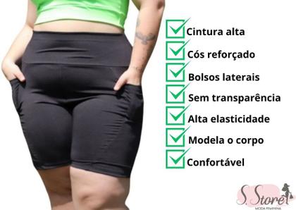 Imagem de Bermuda Plus Size Fitness Com Bolsos Laterais Feminina