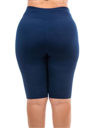 Imagem de Bermuda Plus Size Suplex Wolfox Cintura Alta Feminina