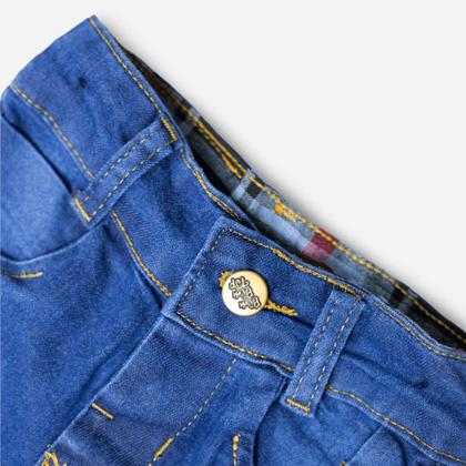 Imagem de Bermuda Shorts Jeans Infantil Masculino Azul Elastano 1 a 3 Anos