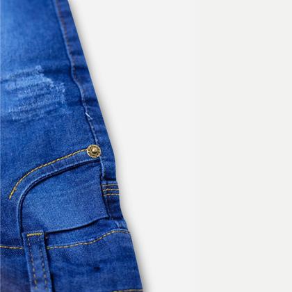 Imagem de Bermuda Shorts Jeans Infantil Masculino Azul Elastano 1 a 3 Anos