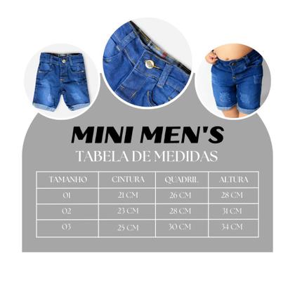 Imagem de Bermuda Shorts Jeans Infantil Masculino Azul Elastano 1 a 3 Anos