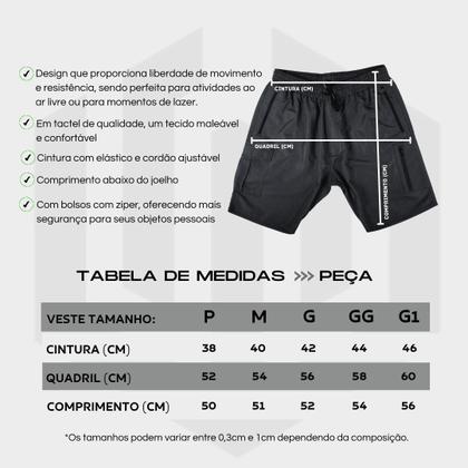 Imagem de Bermuda Shorts Masculino Cargo Trancoso Liso 5 Bolsos Funcionais Streetwear