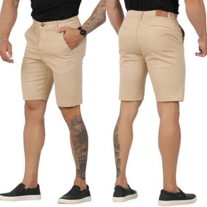 Imagem de Bermuda Social Premium Masculina Algodão Sarja Short Brim