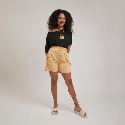 Imagem de Bermuda Veneza Feminina Tecido Solto Com Elástico na Cintura