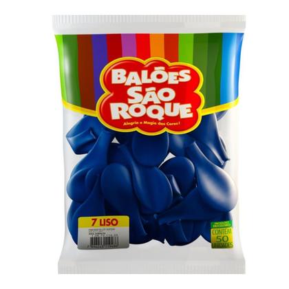Imagem de Bexiga/balão azul cobalto liso n.07 pct.c/50 -sao roque