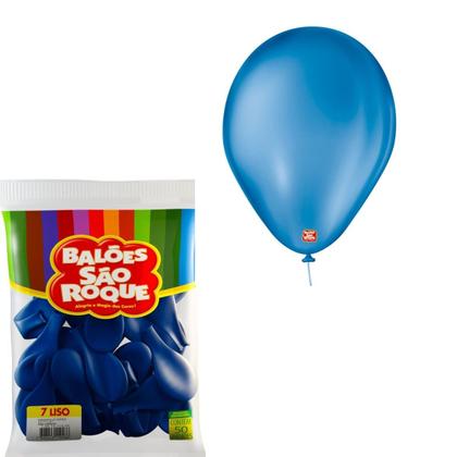Imagem de Bexiga/balão azul cobalto liso n.07 pct.c/50 -sao roque