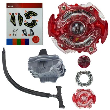 Imagem de Beyblade Burst Com Lançador Adesivos Plástico e Metal Top