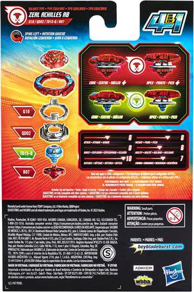 Beyblade Burst QuadStrike Zeal Achilles A8 F6806 Hasbro - Conjunto
