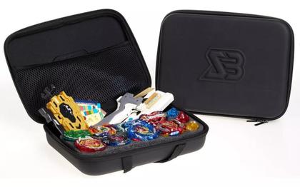 Beyblade Maleta Kit Com 8 Beyblade + Lançador Dupla Rotação