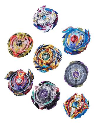 Beyblade Maleta Kit Com 8 Beyblade + Lançador Dupla Rotação