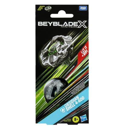 Beyblade X Obsidian Shell 4-60D Peão de Defesa - Carrinhos e Cia