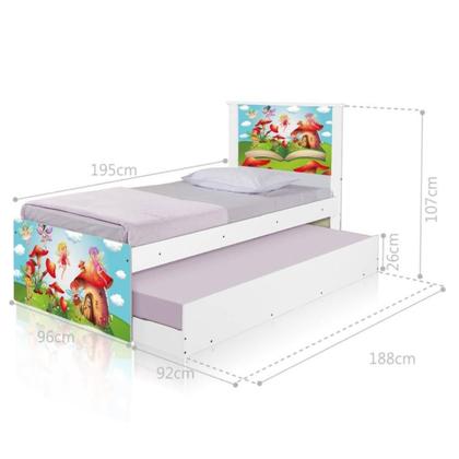 Imagem de Bi Cama Juvenil Zap com Cabeceira Mundo das Fadinhas