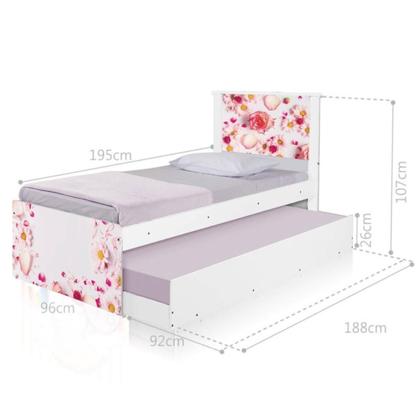 Imagem de Bi Cama Juvenil Zap com Cabeceira Rosas